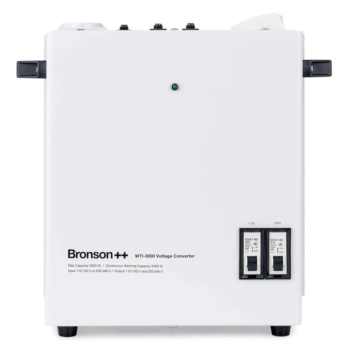 Transformador Bronson++ WTI 3000 110 Voltios EE.UU. Convertidor Voltaje 3000 Vatios - Entrada: 110 o 220 V/Salida: 110 V y 220 V - Bronson 3000W