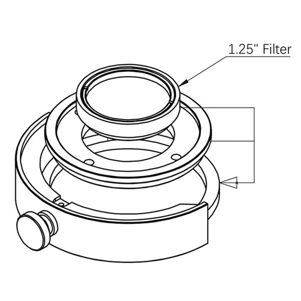 Accesorios para telescopios El Adaptador de Rosca M48-M28.5 de 2 Pulgadas a 1,25 Pulgadas es Adecuado for cajón de Filtro de 2 Pulgadas