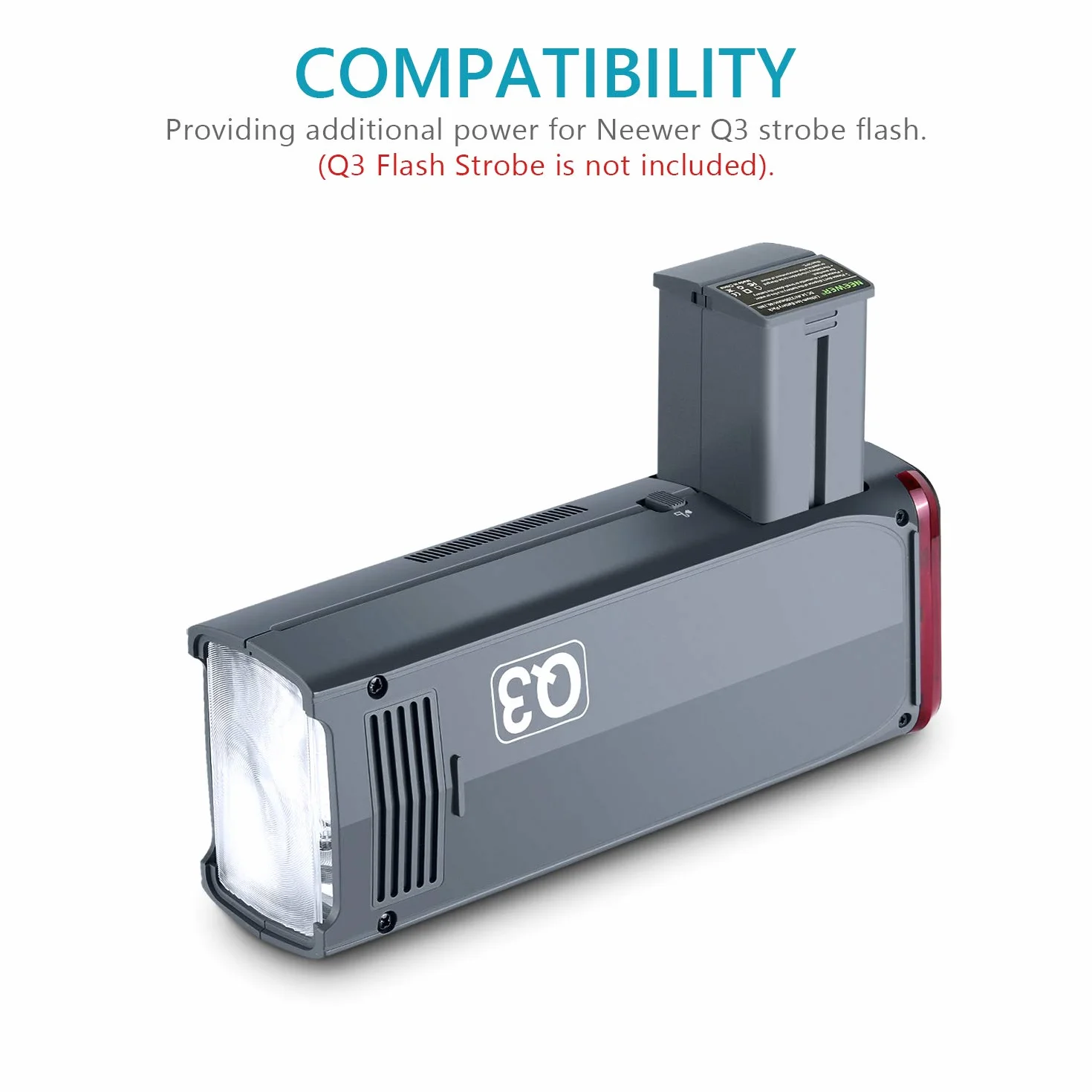 NEEWER 14,4 V 3200 mAh Li-Ion - Batería Flash Recargable de Alta Capacidad Compatible con NEEWER Q3 y Q3 (2ª versión) Flash Strobe