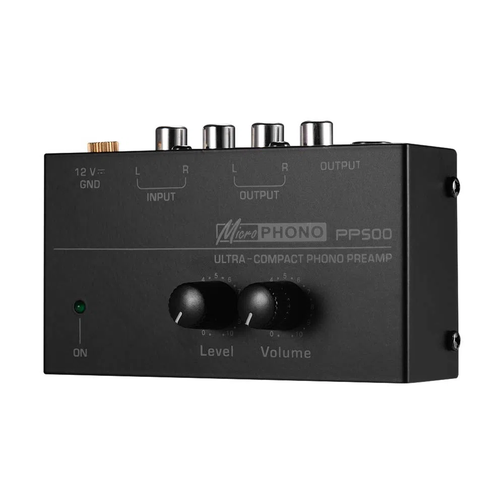 Kalaok Preamplificador Phono Preamp ultracompacto con controles de nivel y volumen Entrada y salida RCA Interfaces de salida TRS de 1/4"