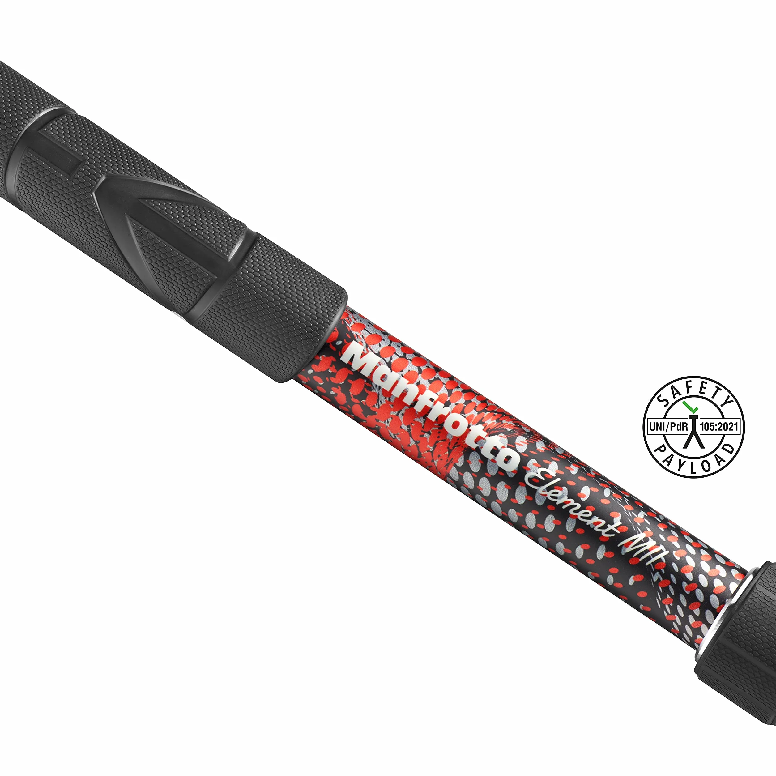Manfrotto Element MII MMELMIIA5RD - Monopie Ligero de Viaje en Aluminio 5 Secciones, Rojo, con Muñequera, Mango de Goma, Bloqueos por Torsión, Carga 16 kg, para Cámara Compacta, Sin Espejo, DSLR