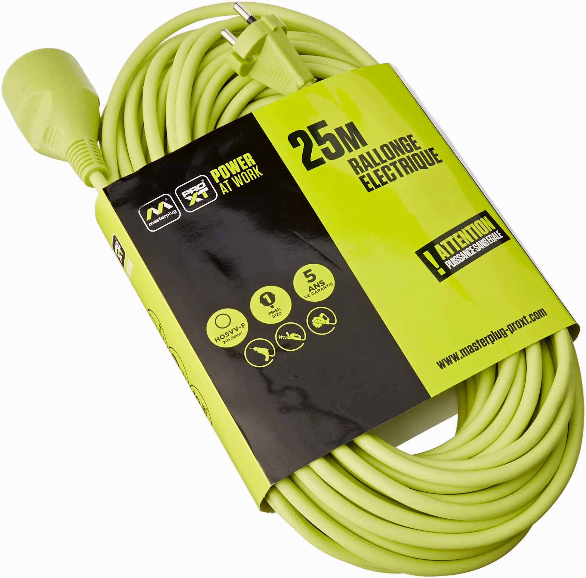 Masterplug EXF25162G1-PX - Alargador eléctrico (220 V, 25 m), Color Verde