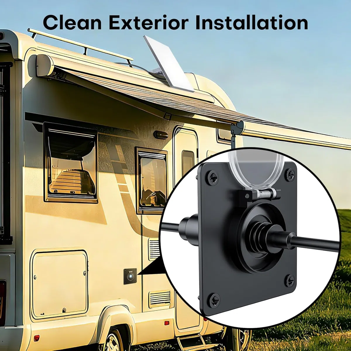 Starlink - Mini kit de paso de pared de aluminio, IP67, impermeable, 5,5 x 2,1 mm, CC hembra, enchufe de montaje en panel para RV, cámper, furgoneta, barco, caja de batería, toma de corriente