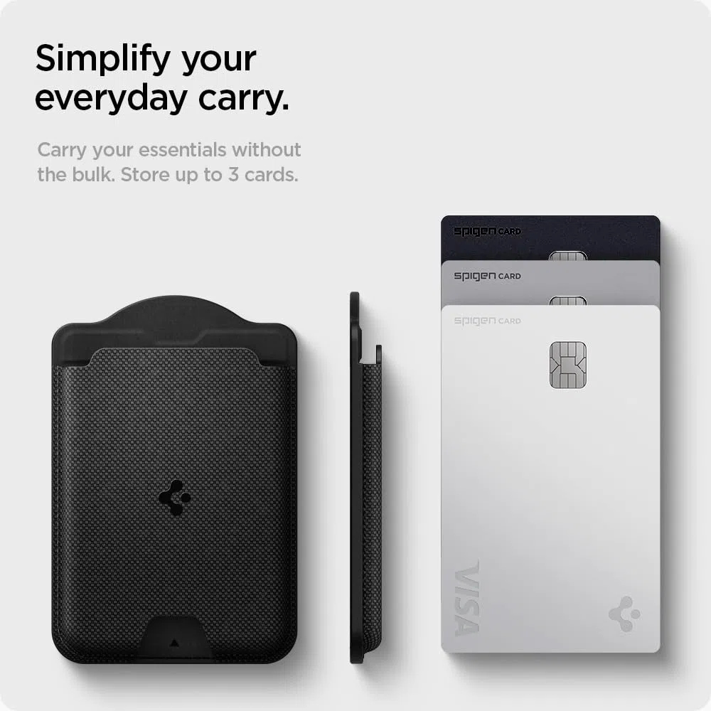 Spigen Urban Fit MagFit Tarjetero Cartera Magnético 3 Tarjetas Compatible con Funda magnética de Samsung Galaxy S26 & S25 Serie, S25 Edge y Z Fold 7 - Negro