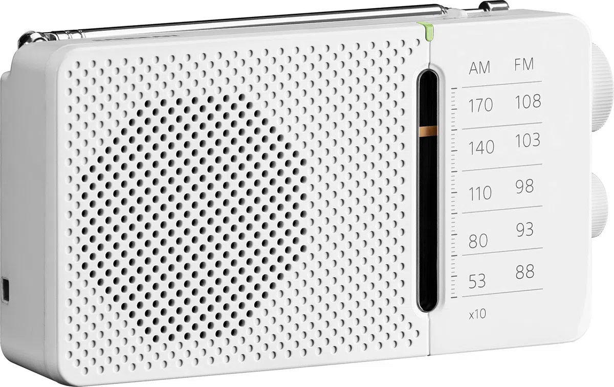 Sangean A500455 SR-36 Blanco Radio FM/Am Altavoz Integrado Antena TELESCÓPICA Salida Auriculares