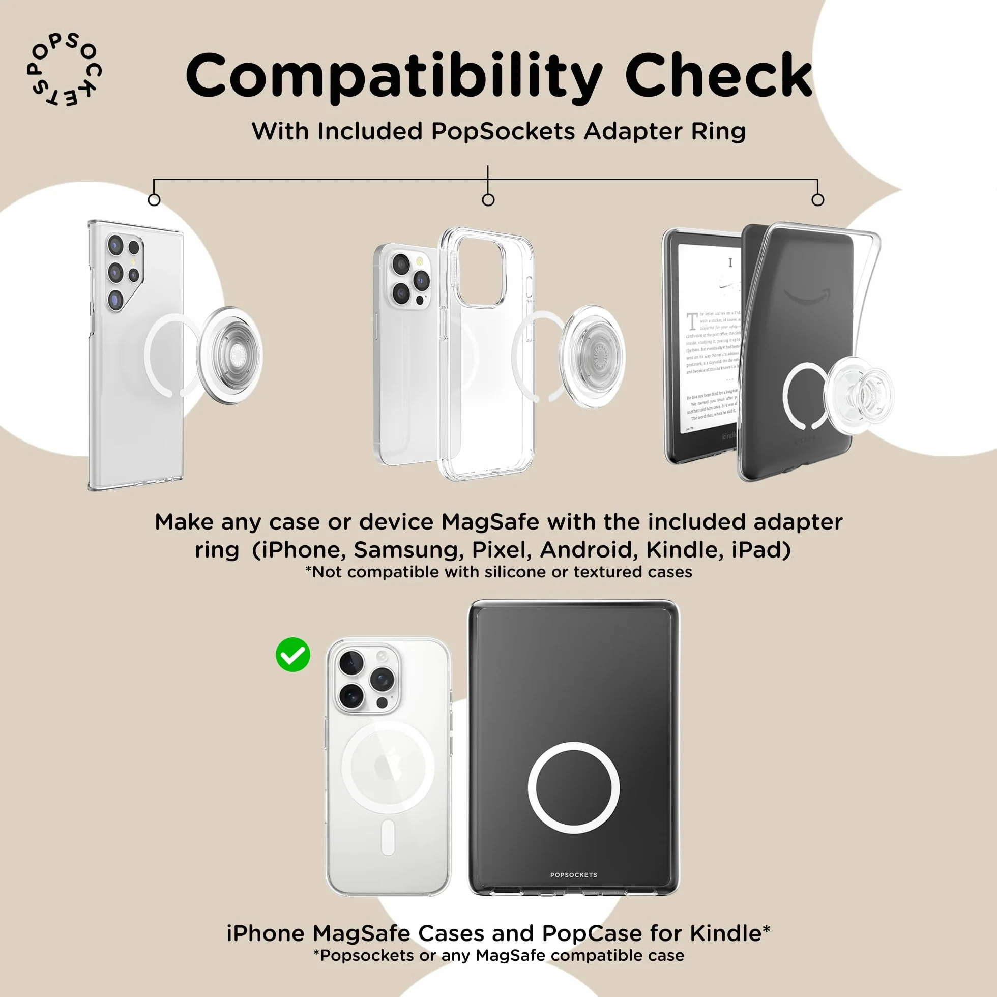 PopSockets Agarre para teléfono MagSafe con soporte, soporte magnético, parte superior intercambiable, sujeción segura para fundas MagSafe de iPhone, agarre para teléfono y tableta, océano translúcido