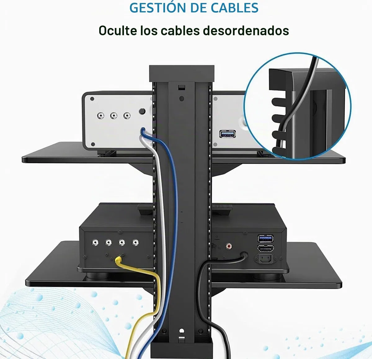 suptek Estantería Flotante de Pared de 2 Niveles: Soporte de Vidrio Templado para Reproductores DVD, Consolas de Juego y Accesorios AV, Carga 8kg/Estante, CS202