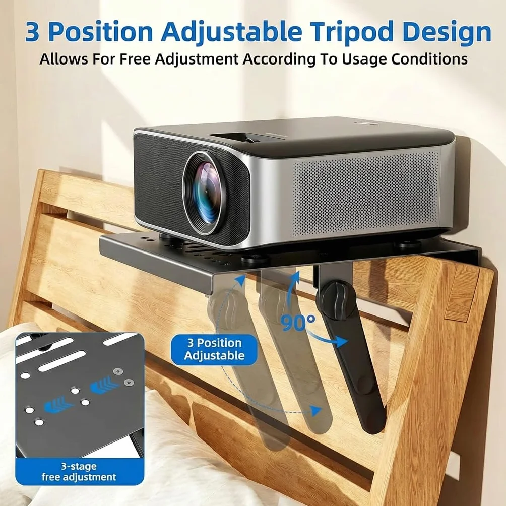 Soporte de Proyector de Metal sin Perforación para Sofá y Mesita de Noche, Soporte de Pared Oculto para Proyector para Cama/Sofá, Soporte de Pared para Proyectores para Sala de Estar, Adecuado para