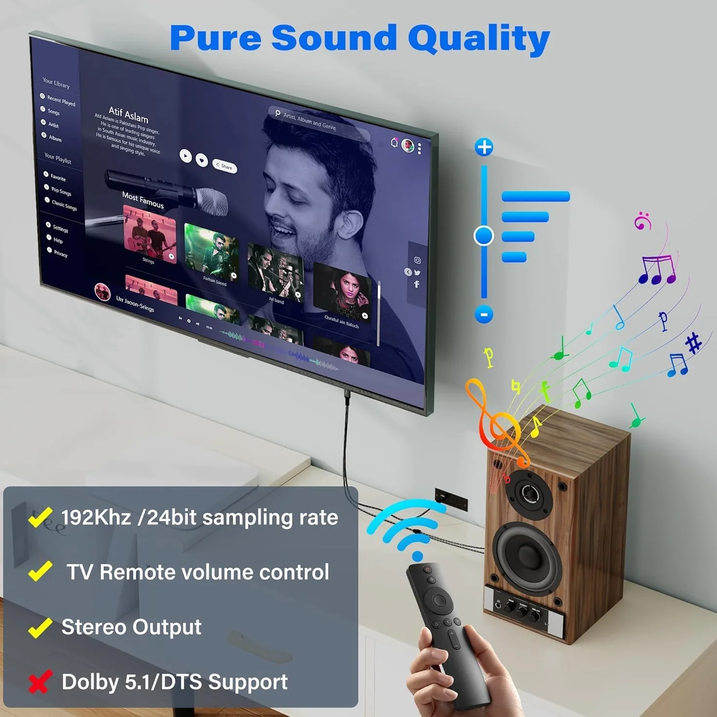Cable convertidor unidireccional HDMI ARC/eARC de 3,5 mm a 3,5 mm AUX estéreo, cable convertidor USB de 192 kHz PCM para TV a Home Cinema Amplificador de sistema/altavoces antiguos – Plug