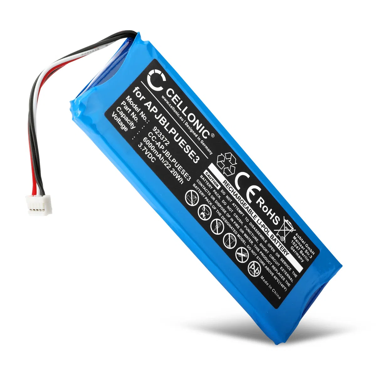 CELLONIC 1x Batería para Altavoz Compatible con JBL Pulse 3, 2017DJ1714 - (6000mAh, 3.7V)