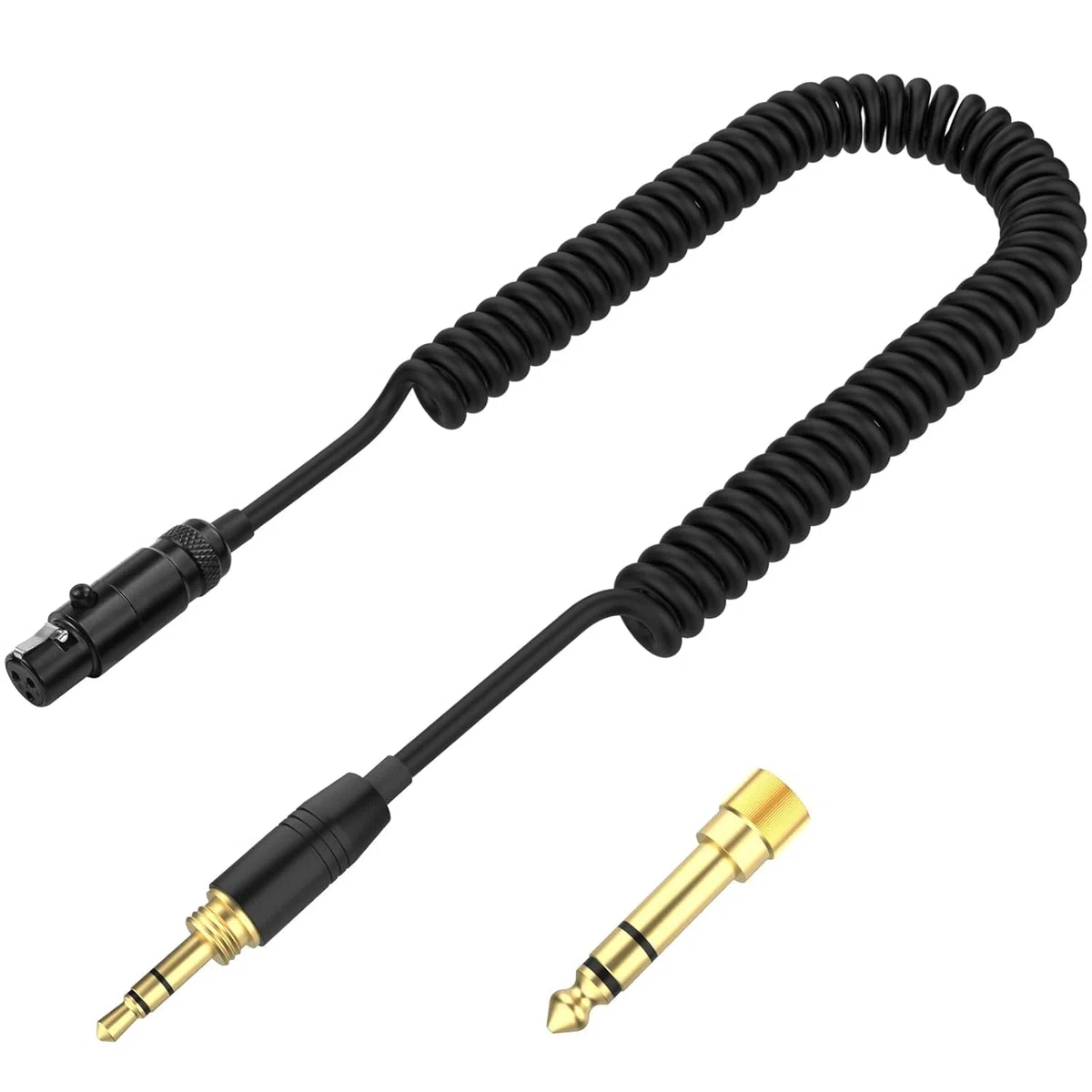 Cable espiral de repuesto para AKG K702, Q701, K712, K240, K271, Cable de audio con adaptador de 6,35 mm y conectores chapados, Beyerdynamic DT 1990 Pro, DT 1770 Pro, cable de audio DT 990 Pro X