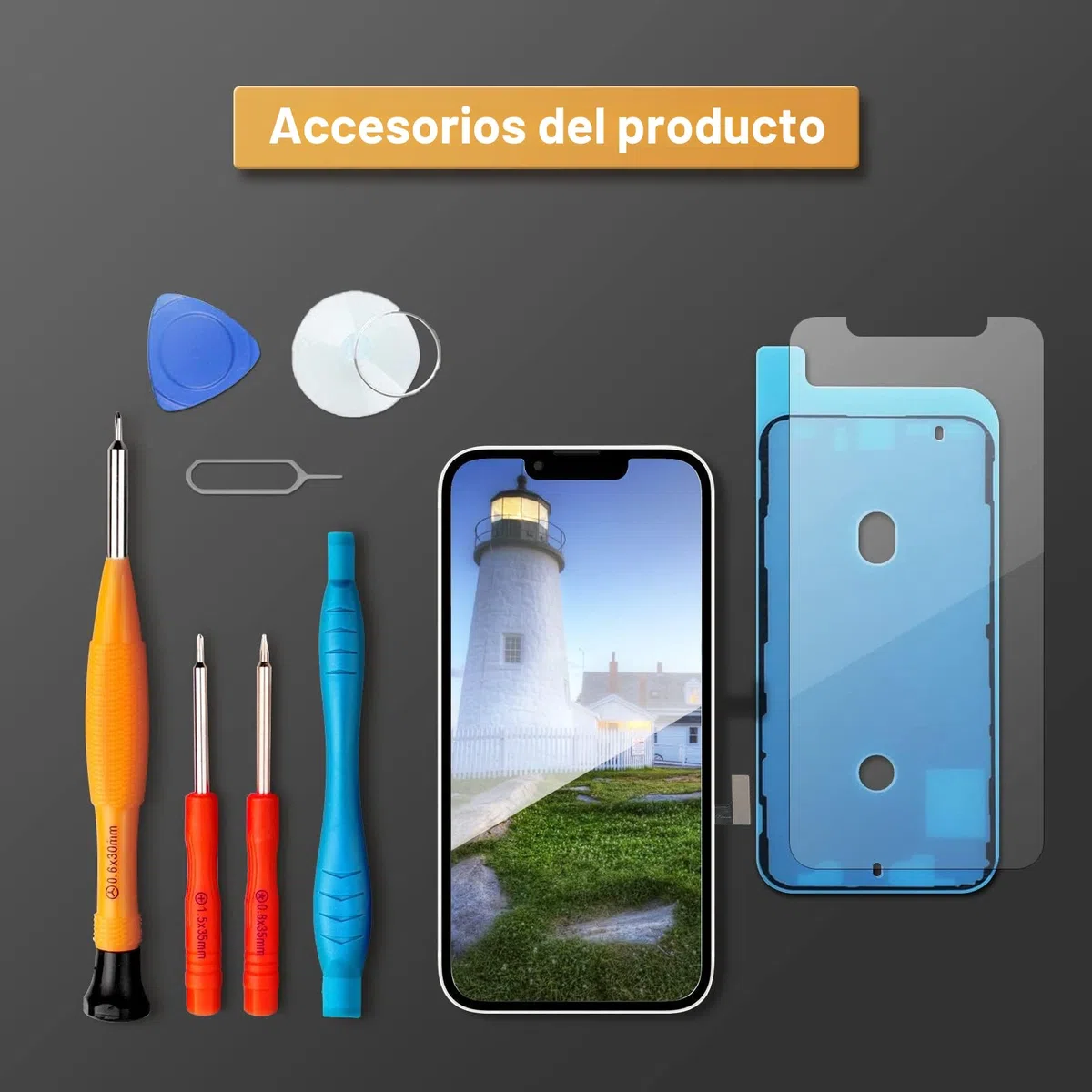 LL TRADER - Pantalla LCD para iPhone 13 de 6,1" Reemplazo FHD con digitalizador táctil 3D, marco de montaje y kits de reparación 2026