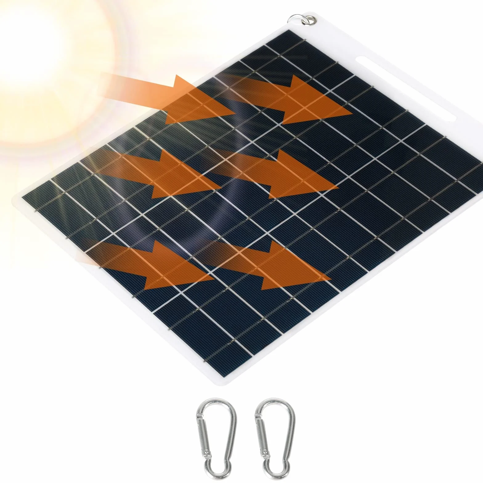 30W Panel Solar 5V Dual USB Cargador de batería Solar portátil Cargador de batería de teléfono al Aire Libre for Acampar Senderismo