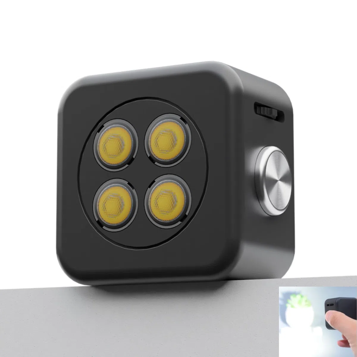 Funmount - Flash externo para smartphone (18 W, con luz continua de 3 W, magnética, para fotos, vídeo y transmisión en directo, color negro)