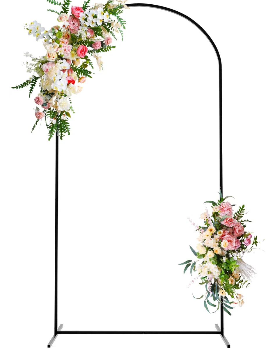 Wokceer Arco Cuadrado de Metal Negro de 7.2 pies para decoración de Bodas y Fiestas