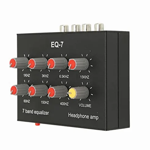 Ecualizador de Sonido de 7 Bandas, Entrada de Salida Ajuste de Graves Altos de 12 DB, Ecualizador Digital de Dos Canales, Interfaz de 3,5 Mm, para Grabación, Transmisión, Podcasting