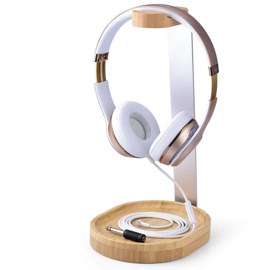 Avantree TR902 Universal Soporte Percha Auriculares de Madera & Aluminio con Bandeja para Cables