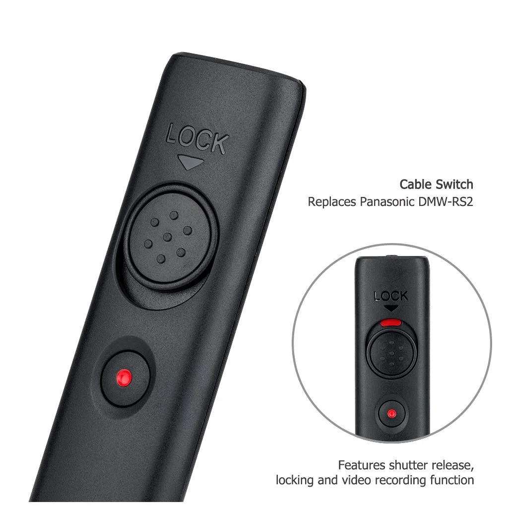 Cable de control remoto para grabación de vídeo Panasonic DC-S5 S1 S1R GH7 G9II GH5 GH5s G9 G90 G95 G99 FZ1000 II DSLR sustituye al interruptor remoto Panasonic DMW-RS2