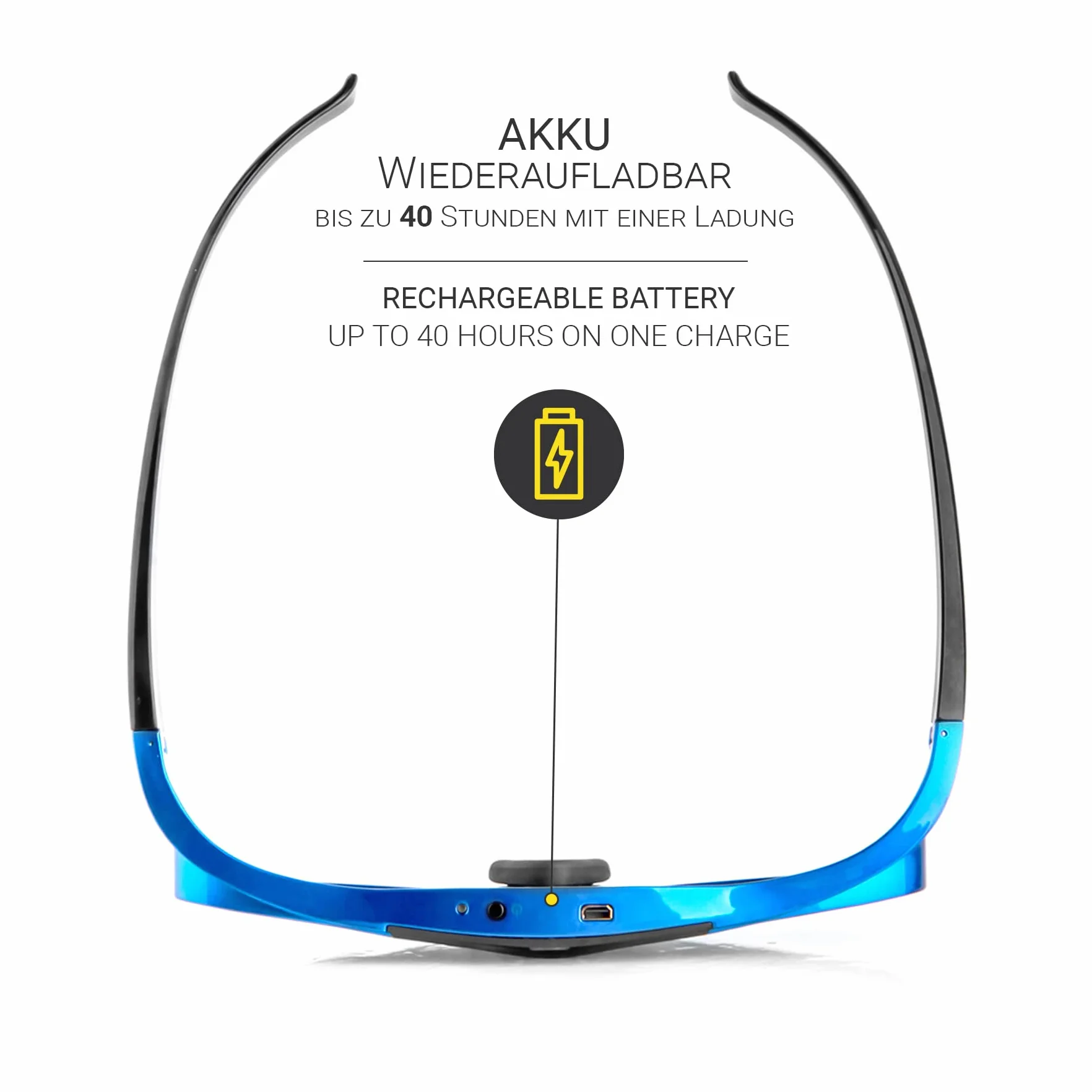 Hi-SHOCK DLP Pro Blue Heaven | Gafas DLP Link 3D para proyectores 3D DLP de Acer, BenQ, Largo, Optoma, Viewsonic, LG [Gafas de obturación | 96-200 Hz | Recargables | 32g | DLP Link | Azul]