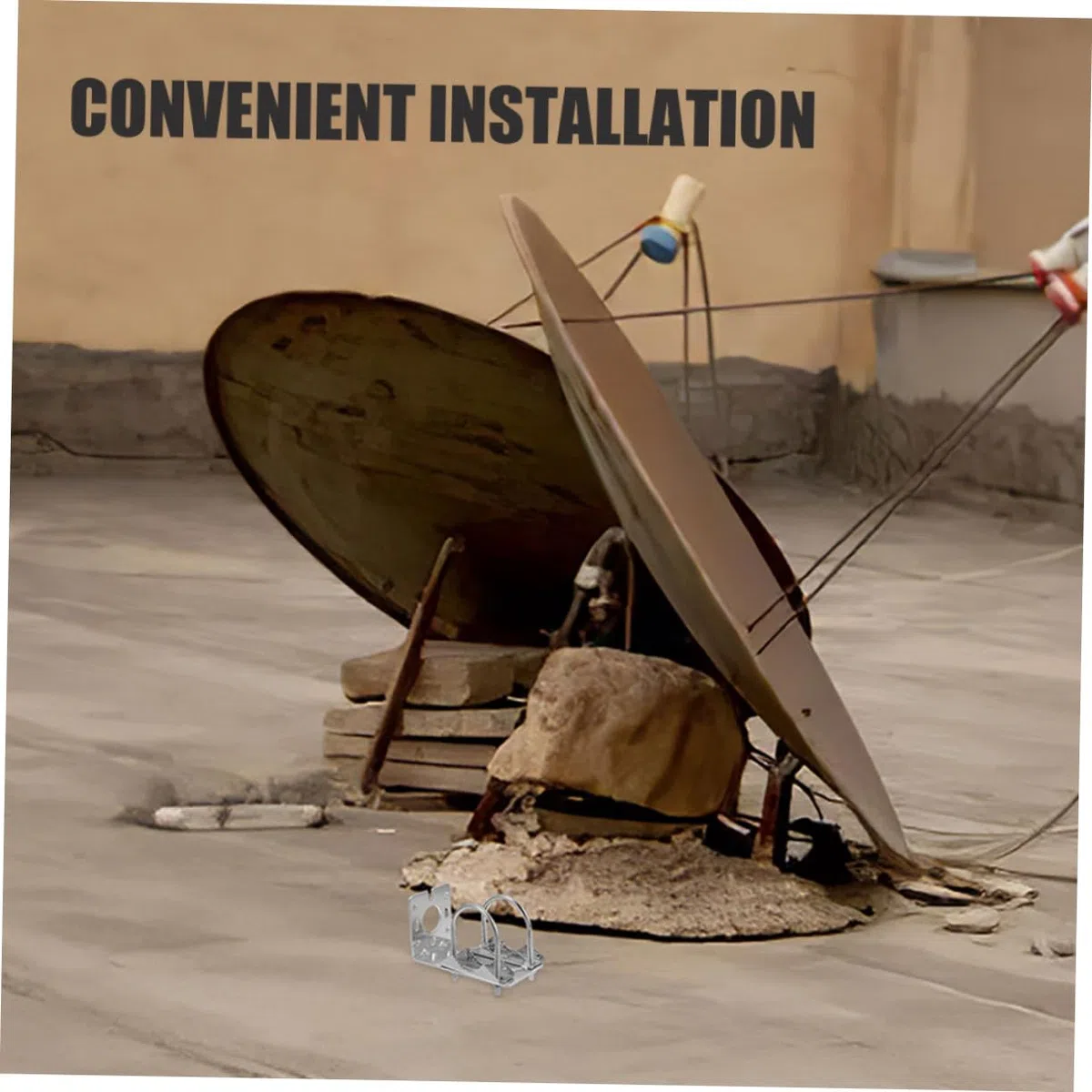 SEWACC Soporte de Montaje en Barra para Antena Exterior de Aleación de Aluminio Diseño en L y Fijación Estable para Instalación en Exteriores 2 Piezas