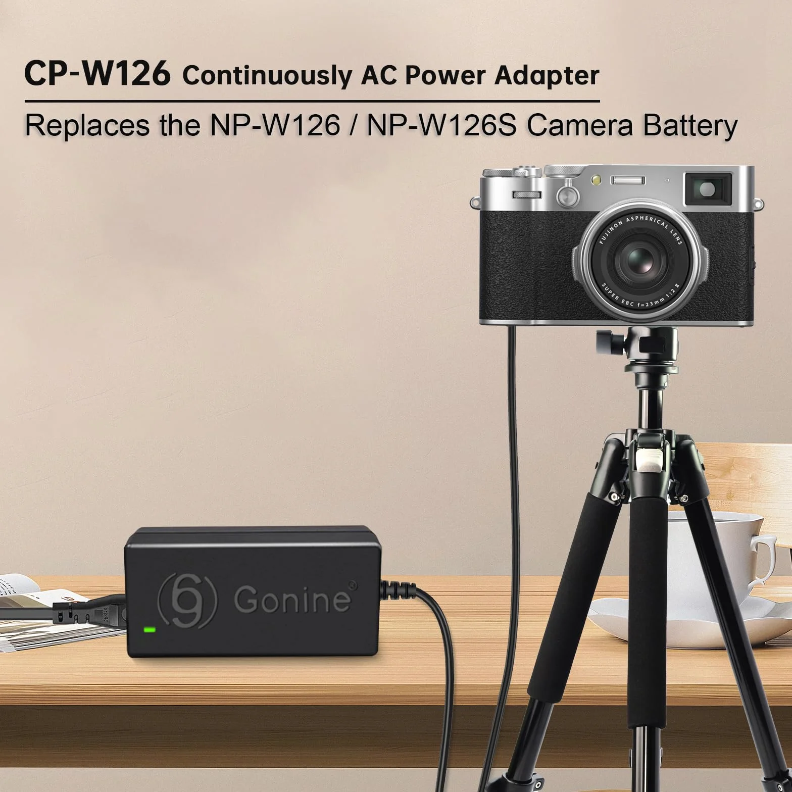 NP-W126 NP-W126S Adaptador de corriente CP-W126 DC Acoplador Kit para FUJIFLIM X100VI X-T30 II X-S10 X-T200 X100F X100V X-A5 X-E4 X-Pro3 X-T3 X-T20 X-T30 II cámaras