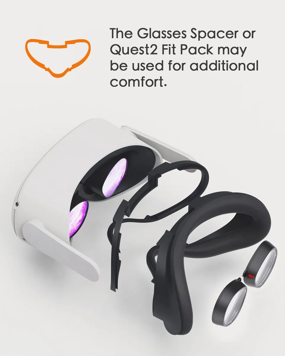 Lens Insert Compatible con Meta/Oculus Quest 2, Stouchi VR Glasses Compatible con Meta Quest 2, Cristal Clear Fácil de Instalar (Una Lente,SP.H:-5.00)