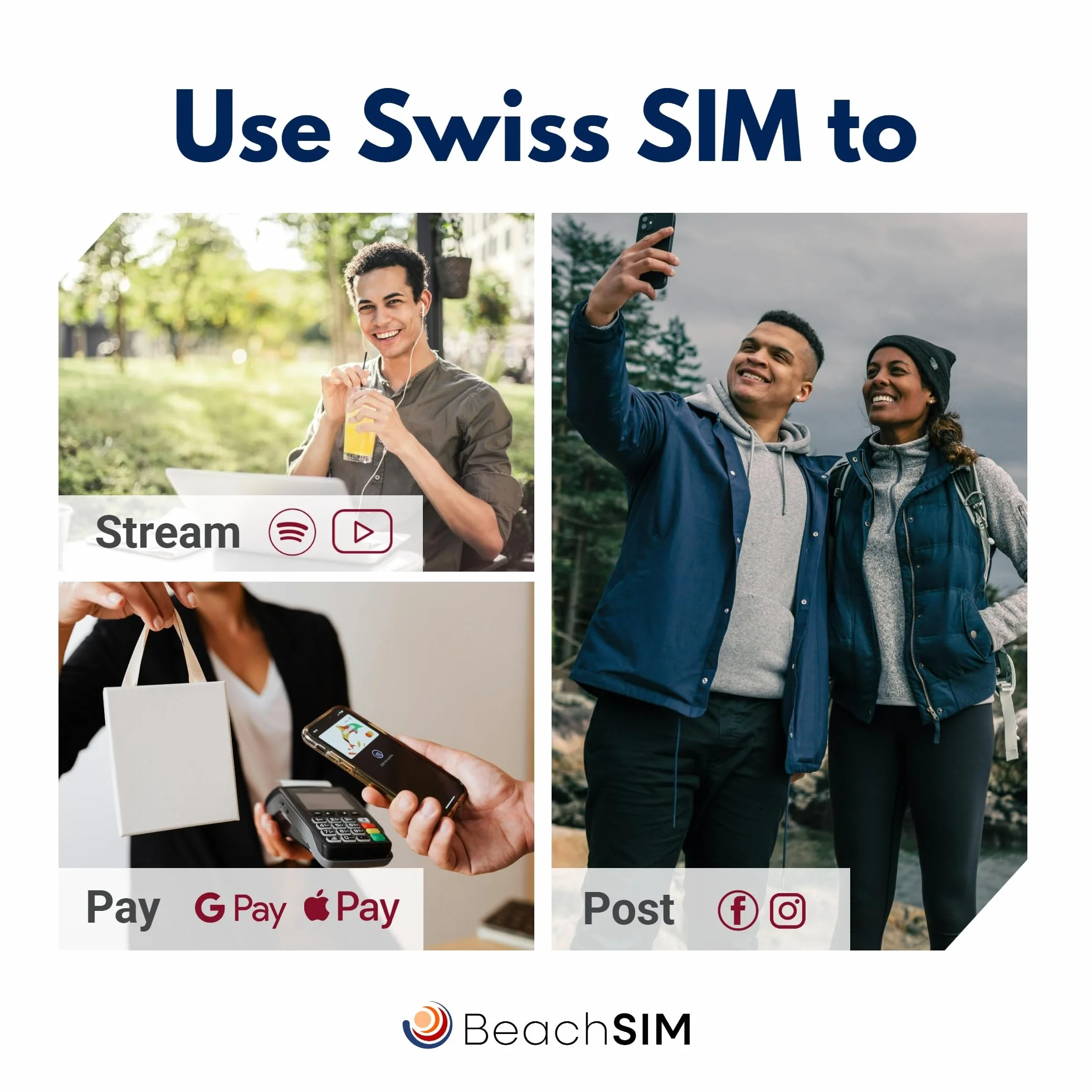 Tarjeta SIM Suiza 30 días. 10GB de Datos con Velocidad 4G/5G. Solo Datos prepagados. Activación rápida. Recarga fácil.