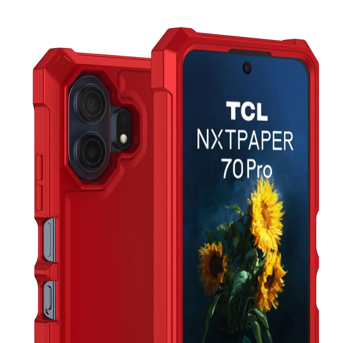 TCL NXTPAPER 70 Pro 5G - Funda para teléfono con protector de pantalla, parachoques frontal de silicona + parte trasera de policarbonato esmerilado, protección de cuerpo completo, funda de