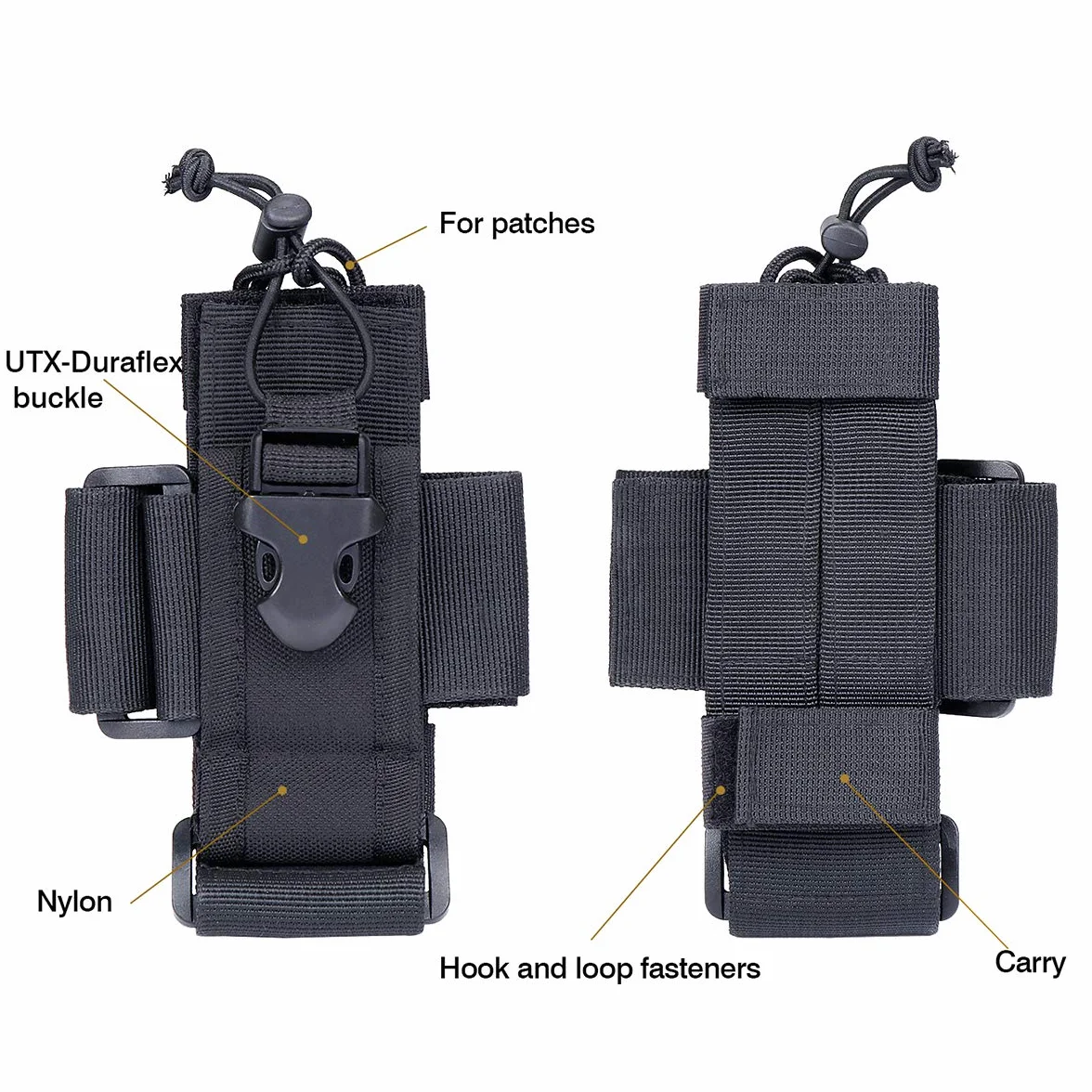 Funda Ajustable para Radio de Dos vías, de Nailon, para Walkie Talkie(2 Paquete)