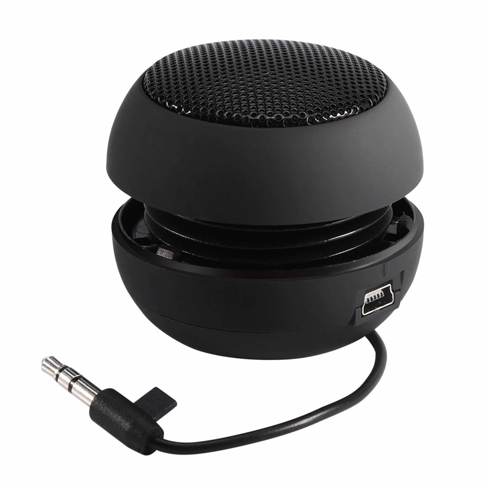 Mini Altavoz Porttil con Interfaz de Audio AUX de 3 altoparlante con Jack 5 Mm, Batera Recargable Incorporada, Diseo de Orificio Central, Equipado con Cable de Tragbare Line-In-Lautsprecher
