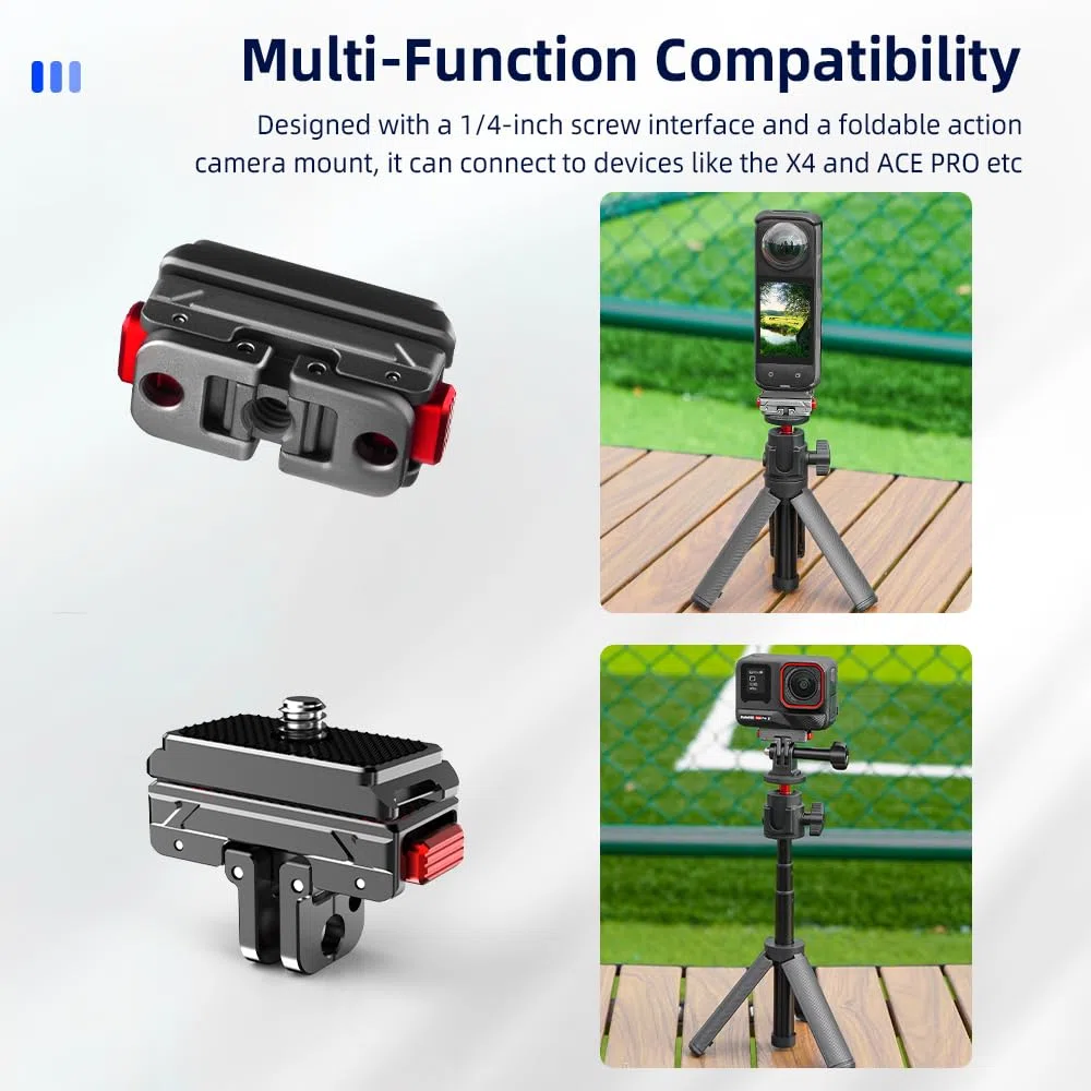 para Insta360 Ace Pro2 X4 Ace Pro2 Base metálica de liberación rápida Adaptador magnético, Accesorio de Tapa Superior (Base)