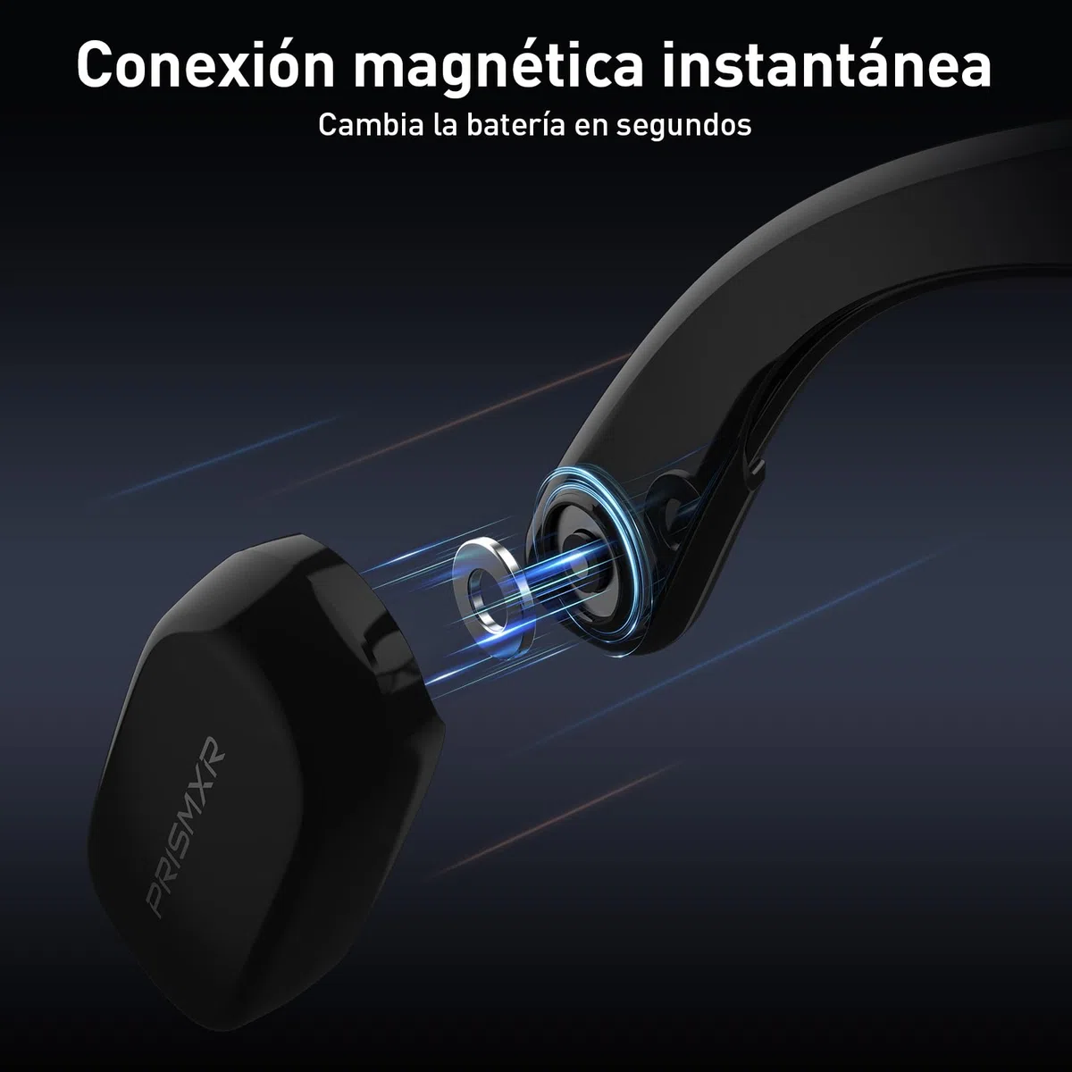 PRISMXR Carina C2 Batería portátil para Gafas RayBan Meta, magnética Ultraligera, Cargador portátil con autonomía extendida de 14 a 19 Horas (para Wayfarer Large)