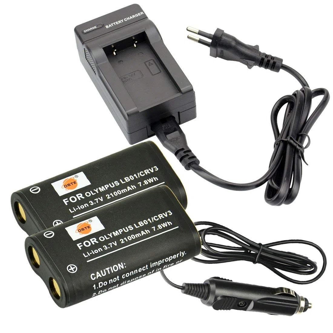 DSTE 2-Pieza CR-V3 Batería y Cargador Compatible para Olympus C3000 C3040 C-3000 C-3030 C-3030Z C-3040 C-3040Z C-4000 C-5050 C-5050Z C-700 C-700UZ C-720