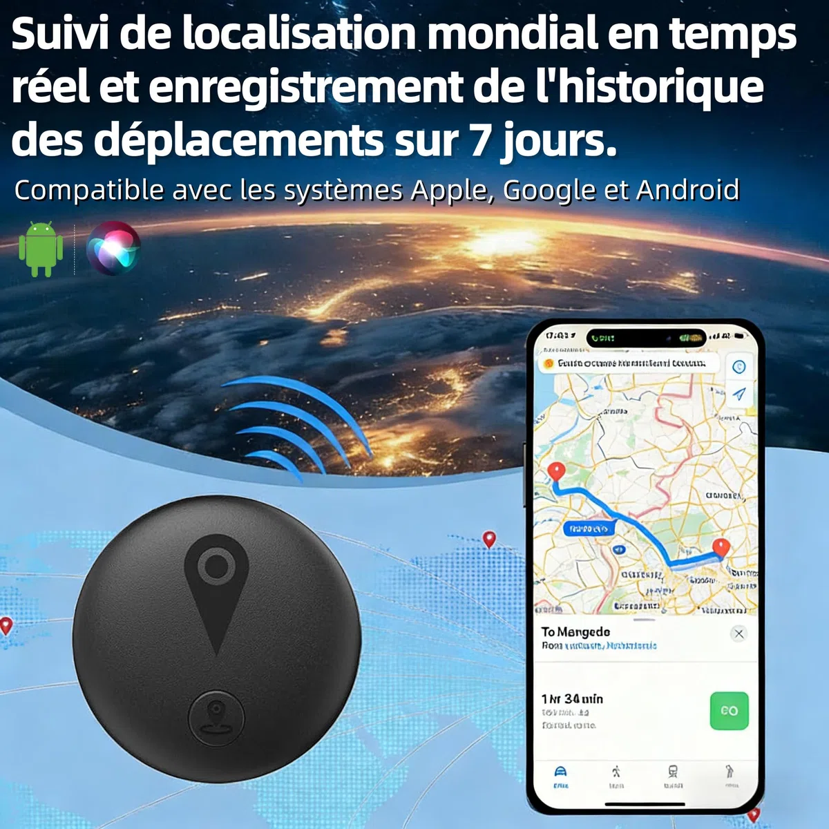 GPS Coche localizador (Compatible con Android e iOS) Localizador GPS para Coche Rastreador 2026 Magnético Rastreador GPS Sin Suscripción Seguimiento en Tiempo Real para vehículo,Mascotas