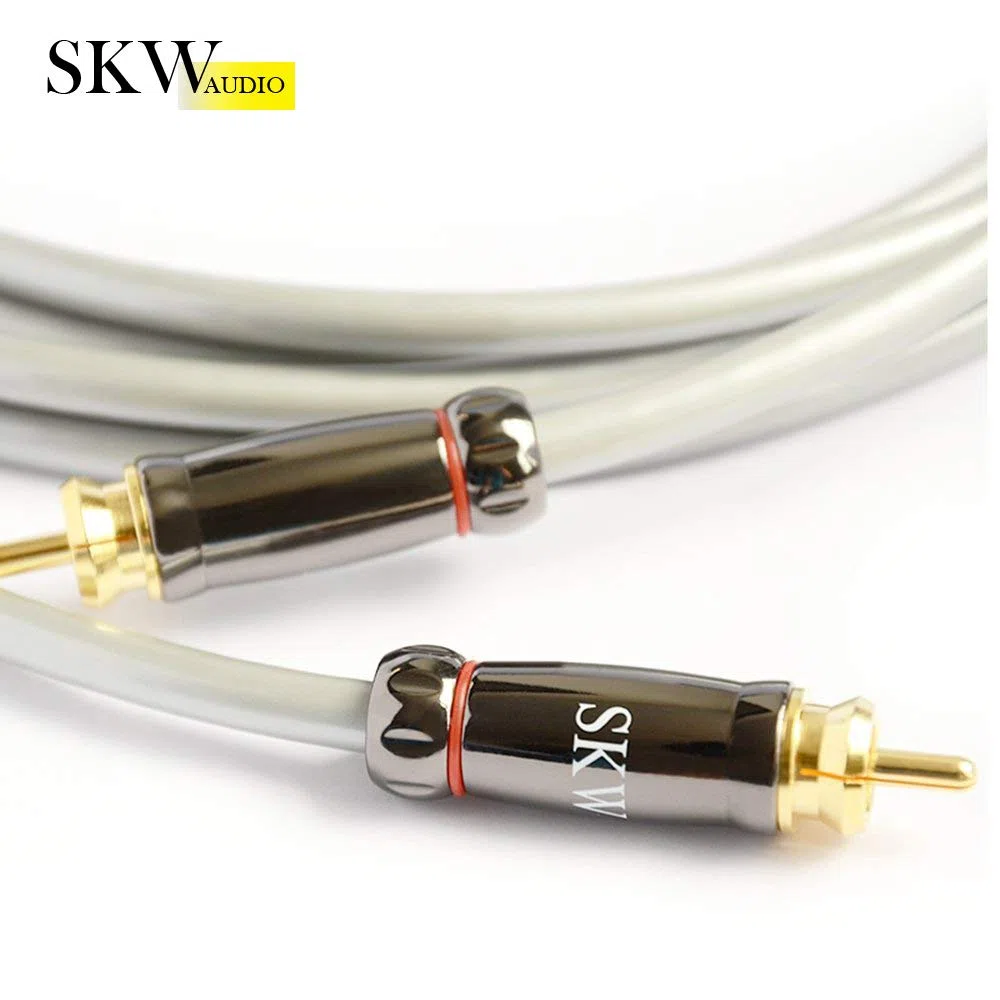 SKW Subwoofer Cable, Cable Coaxial Audio Digital - PVC - S/PDIF RCA para Teatro/HDTV/Subwoofer/Sistemas Hi-Fi/Home Cinema (2M / Gris)
