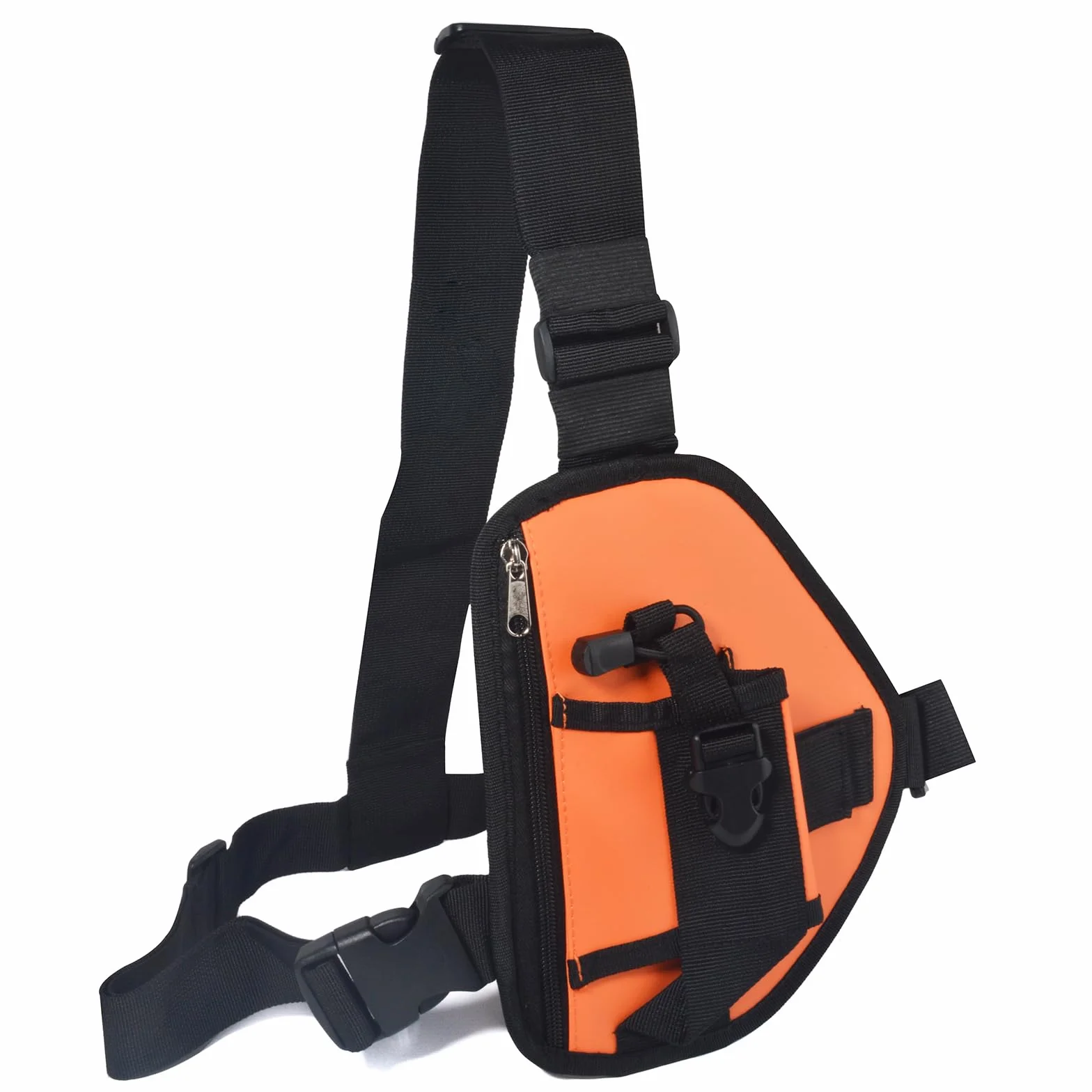 UAYESOK Funda Walkie Talkie, Arnés para el Pecho de Radio, Torácico Táctico, Bolsa Militar con Correa Ajustable para Radio Baofeng Motorola Icom Midland Kenwood (Naranja)