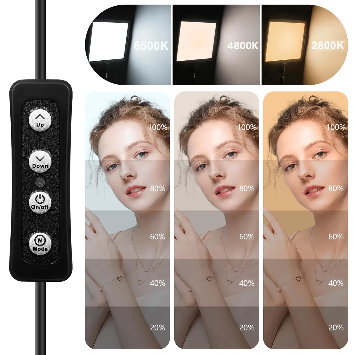 Luz LED Foto Video 2-Pack, Luz LED Continua USB Bicolor 2800-6500K Regulable, 173cm Kit de Iluminación Fotográfica con Trípode para Estudios, YouTube TikTok Grabación de Video,Juego Streaming