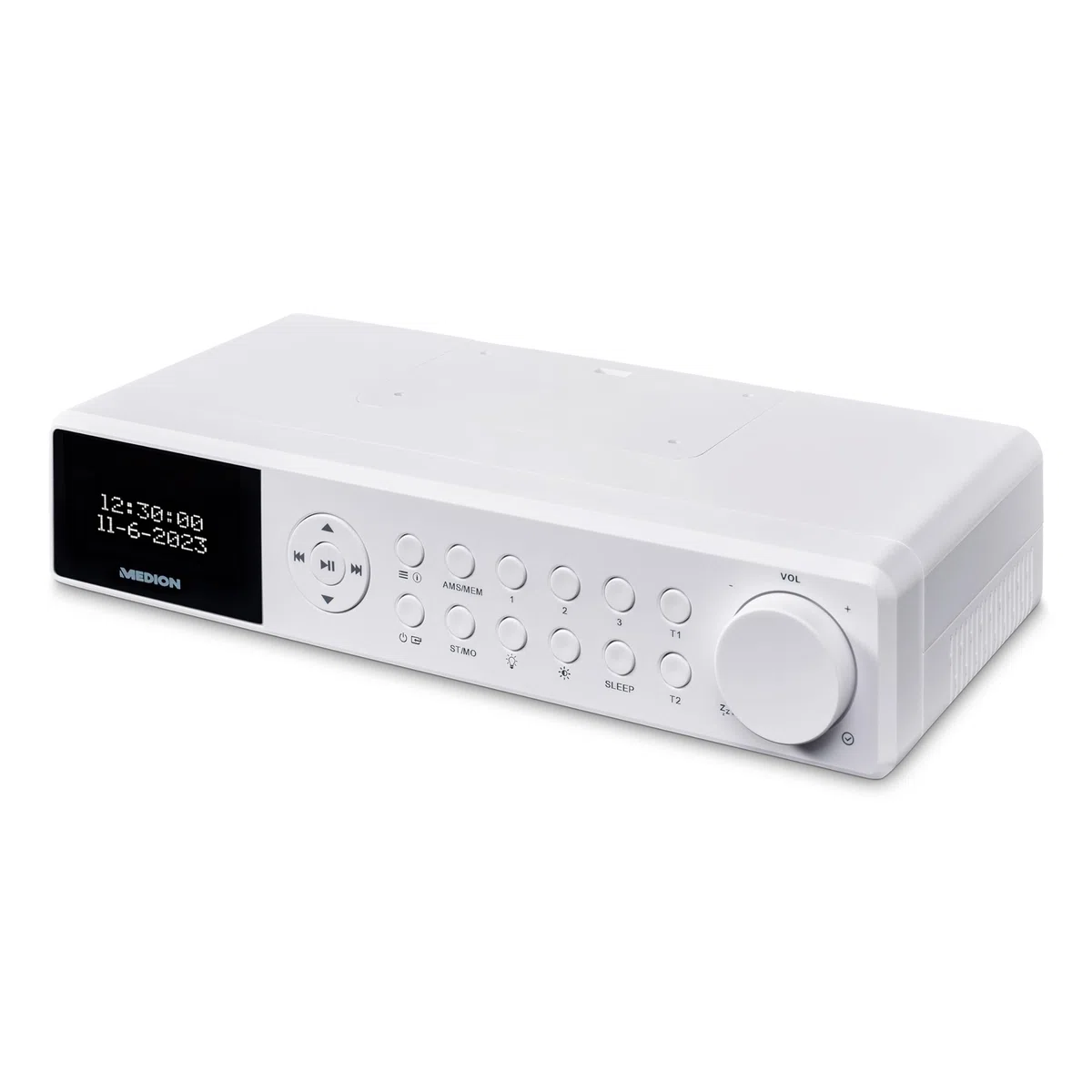 Radio de Cocina para Montaje Empotrado MEDION E6660 (Radio de Cocina Dab+, Radio FM PLL, Bluetooth, Tira de Luces led, Montaje Empotrado, Temporizador de cocción, Pantalla de Reloj) Blanca