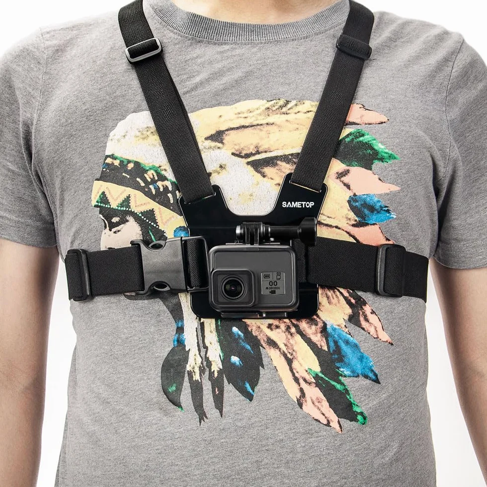 Arnés de Pecho Montura Correas para Cabeza Chest Mount Harness Soporte de Correa Pechera Compatible con GoPro Hero 13 12 11 10 9 8 7 6 5 4 Session 3+ 3 Hero(2018) dji Osmo Cámaras de acción