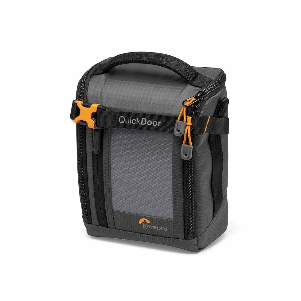 Lowepro GearUp Creator Box Medium II, Bolsa para Cámara sin Espejo y Réflex Digital, con Aacceso Rápido, Hecha de Telas Recicladas, Divisor Interior Acolchado de Color Naranja, Gris