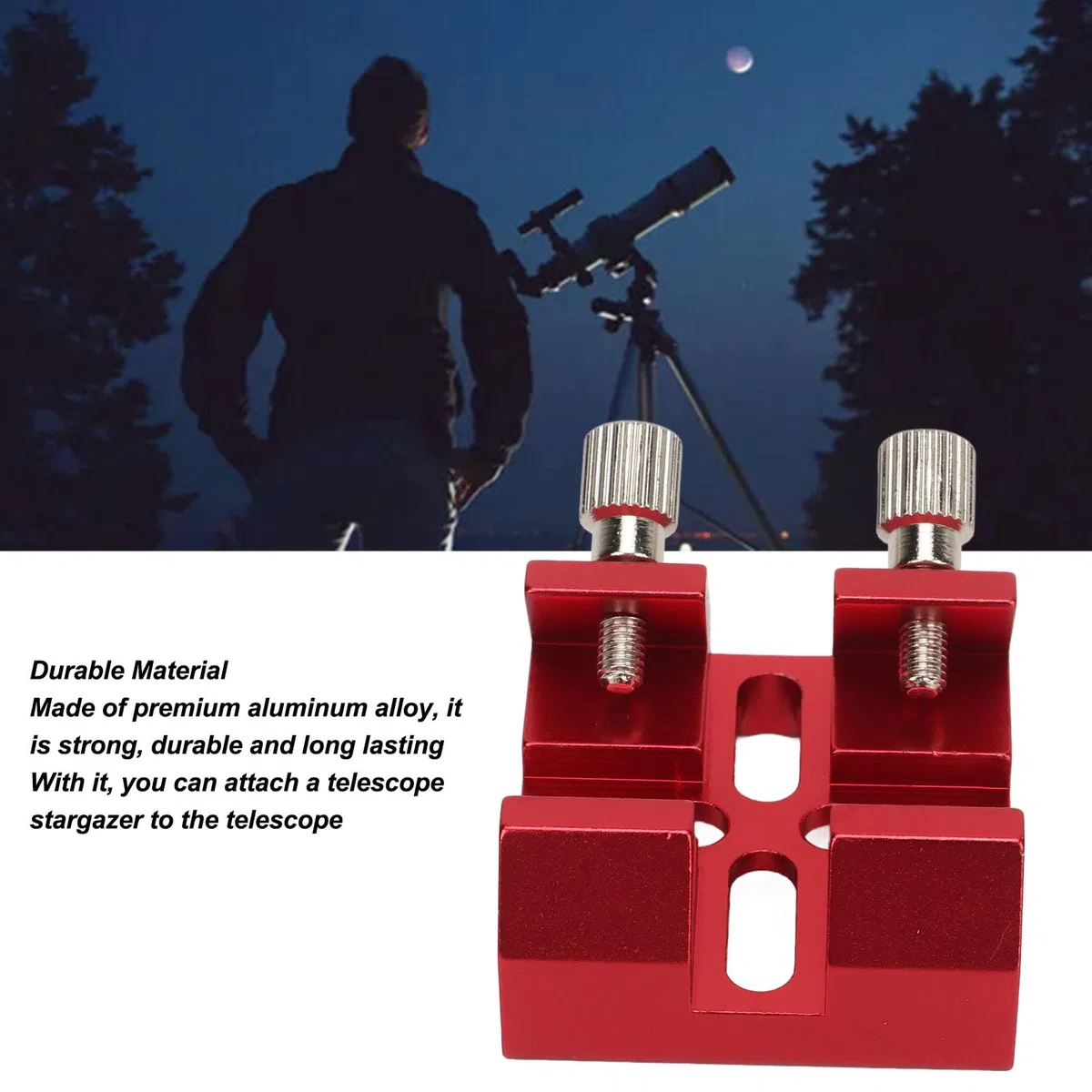 Base Universal de Cola de Milano para Buscador, Soporte de Montaje de Telescopio óptico de Aleación de Aluminio, Placa de Ranura de Cola de Milano de Montaje de Telescopio (Rojo)