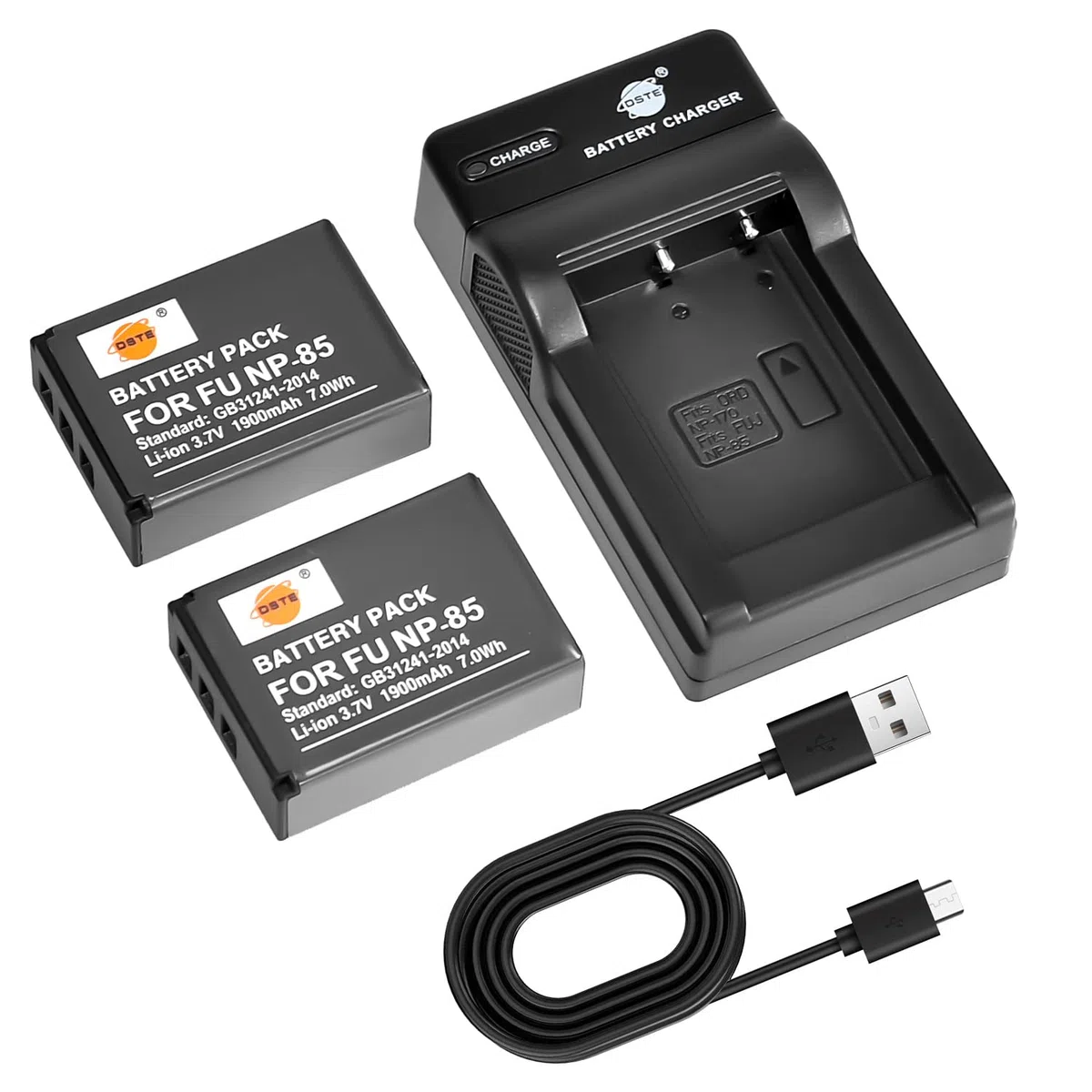DSTE 2pcs NP-85 Batería y Cargador para cámara Fujifilm FinePix S1 SL240 SL245 SL260 SL280 SL300 SL305 SL1000