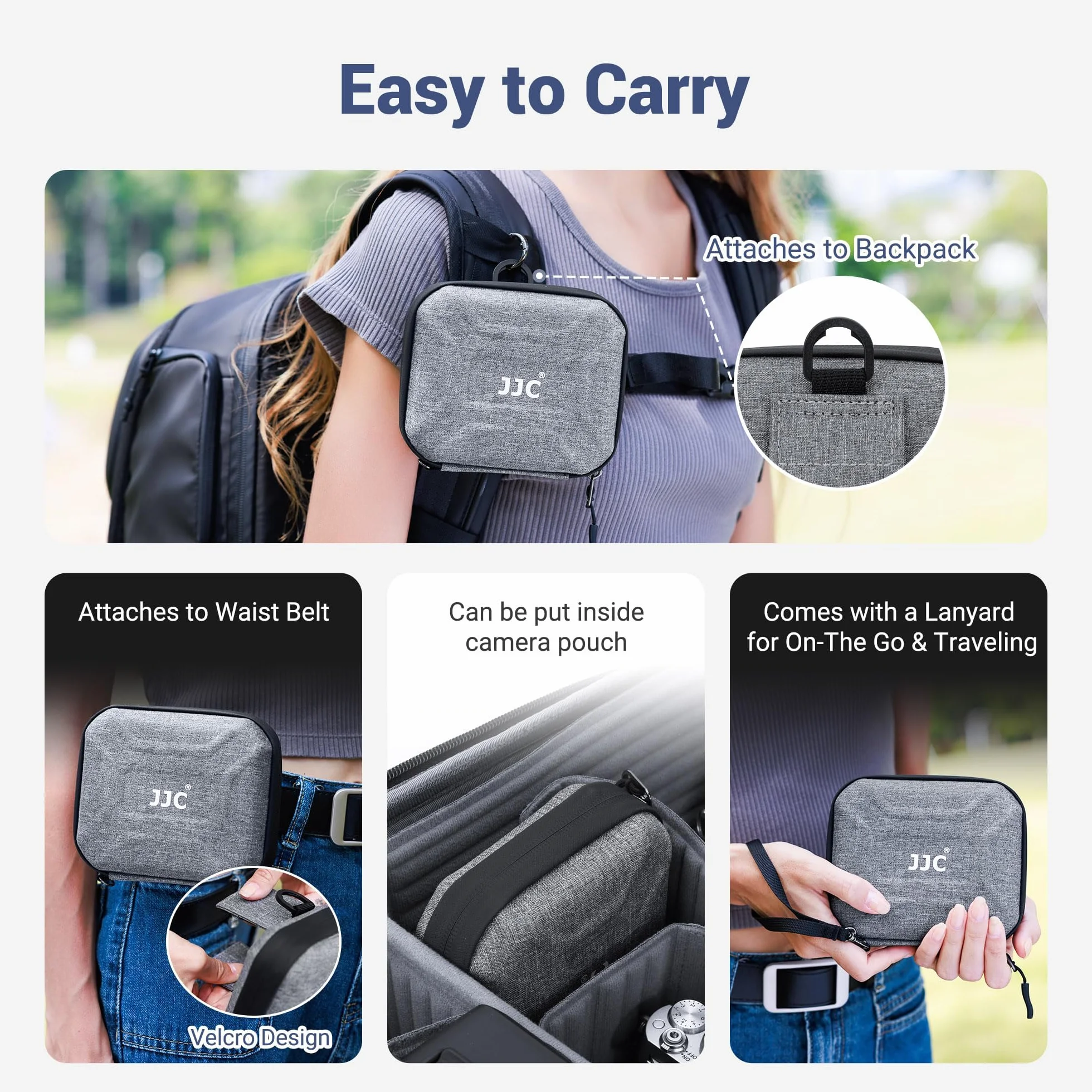 JJC Estuche compacto para filtro de cámara, bolsa para filtro de lente, funda de transporte para 4 filtros de hasta 95 mm, bolsa para cinturón, resistente al agua y al polvo, para filtro redondo ND UV