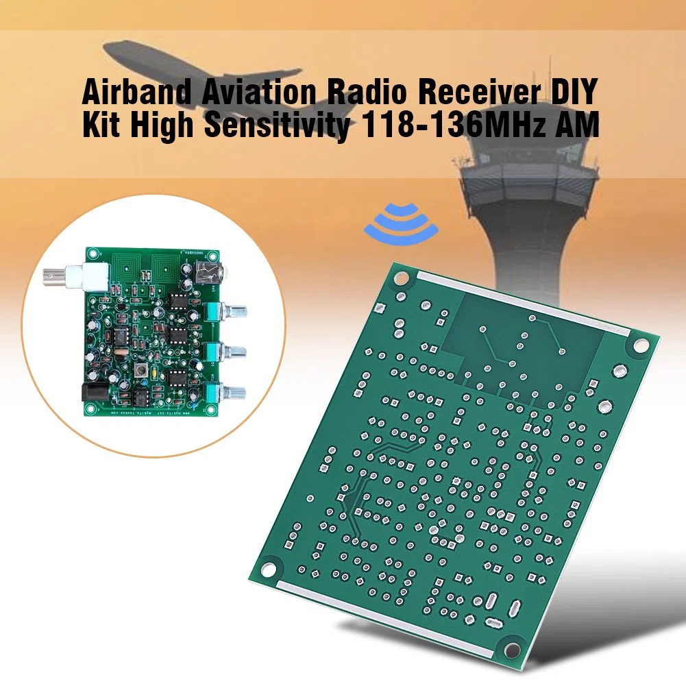 Socobeta Receptor de Radio DIY Aviation Kit de Receptor de Radio de Alta sensibilidad Fácil de Montar 118-136MHz Am