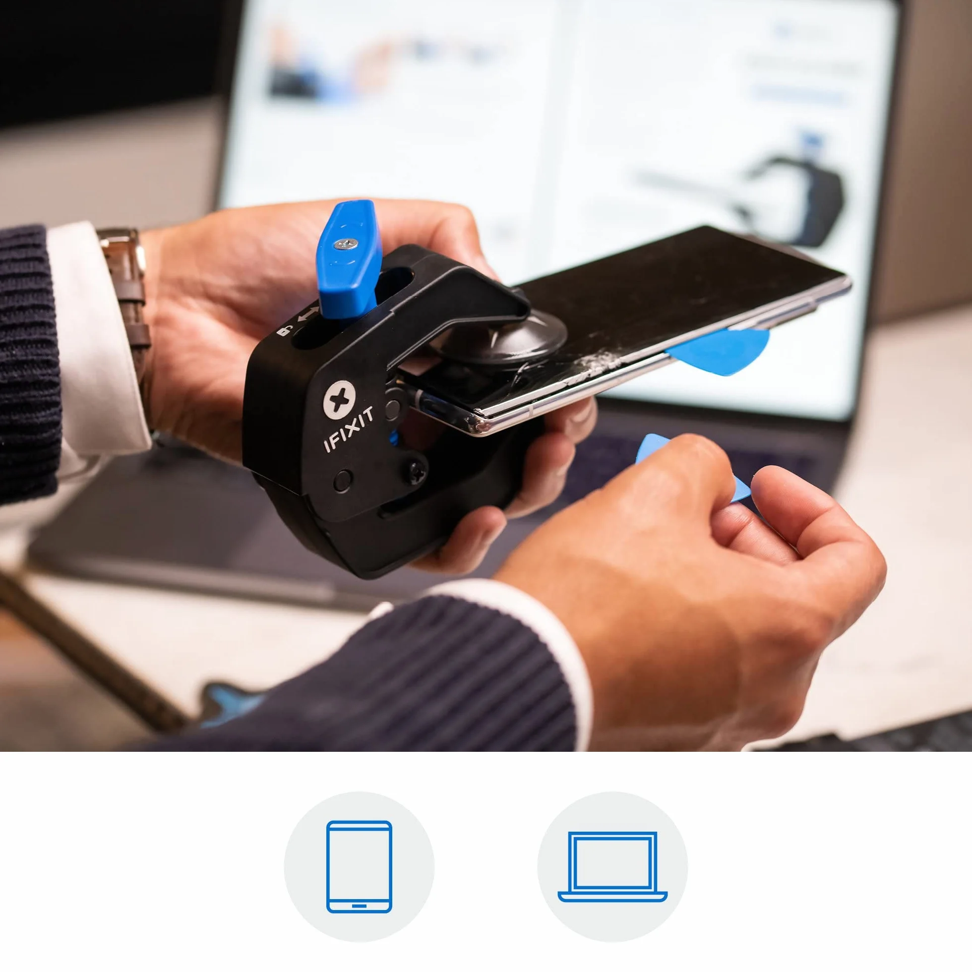 iFixit Anti-Clamp, pinza con ventosas, elevador de ventosas para abrir teléfonos móviles, tabletas, etc., herramienta para separar componentes pegados