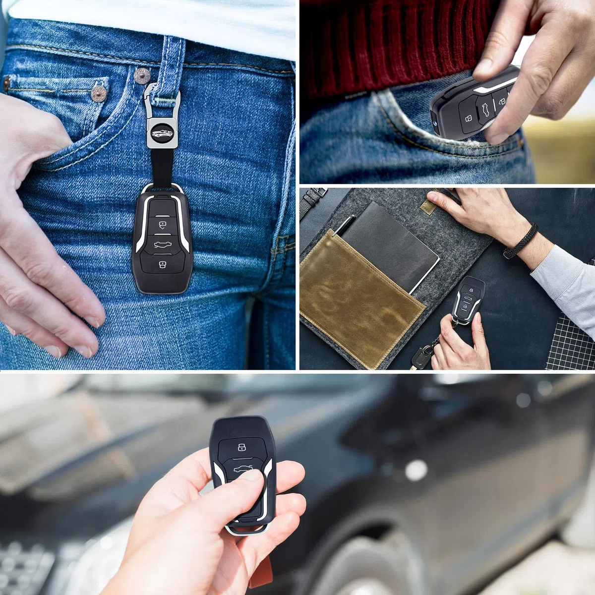 HGYGHO 64GB Mini Cámara Llave del Coche, Cámara de Vídeo Pequeña 1080P Portátil Mini Cámaras de Vigilancia Car Key, Micro Cámara de Seguridad con Detección de Movimiento para el Hogar