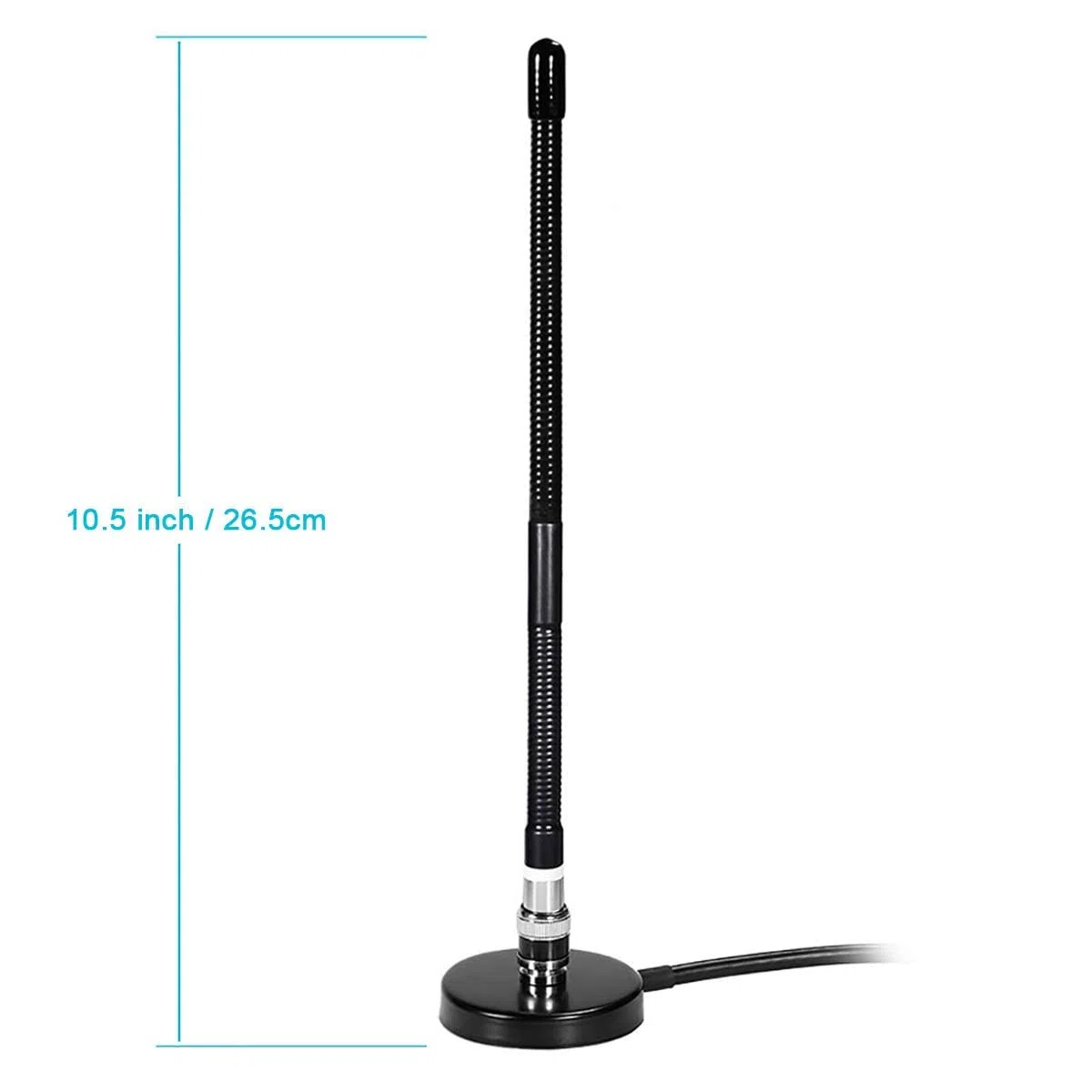 Bingfu Antena CB 27-MHz Antena de radio CB Soft Whip con base magnética de montaje BNC PL259 Compatible con Cobra Midland Uniden Maxon President Radio CB portátil Escáner de radio móvil