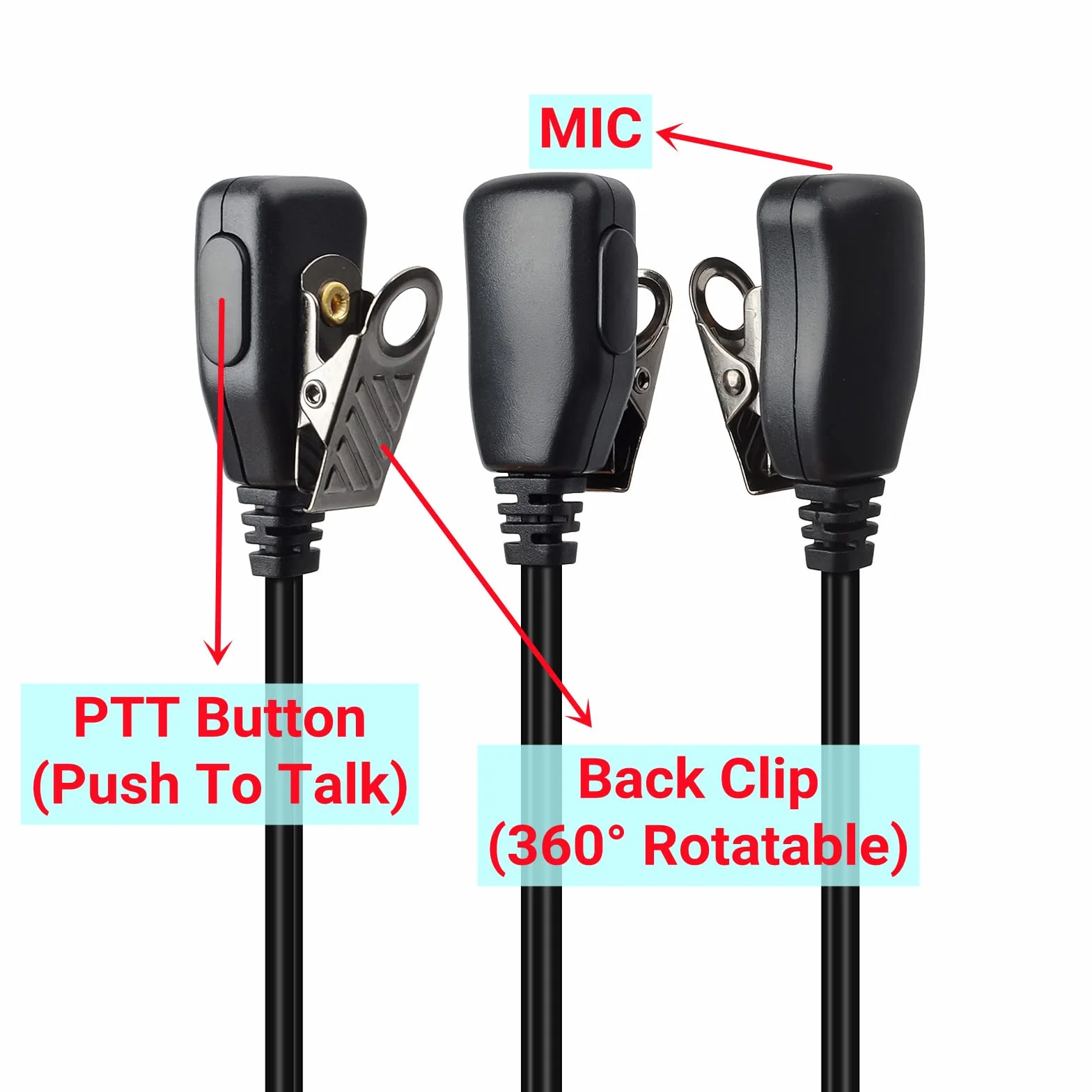 HYS Auriculares para Walkie Talkie 1 Pin con Micrófono PTT Auricular Compatible con Motorola TLKR Talkabout T62, T80, XT180, T82 Extreme 2 Way Radio (4 Pcs)