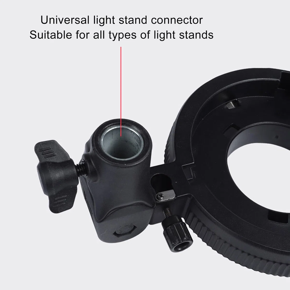 Soporte de Adaptador de Montaje de Bowens, Mini a Anillo de Adaptador de Montaje de Bowens Estándar con Enchufe Paraguas, 180 Inclinación, para Luces LED, Softboxes, Paraguas