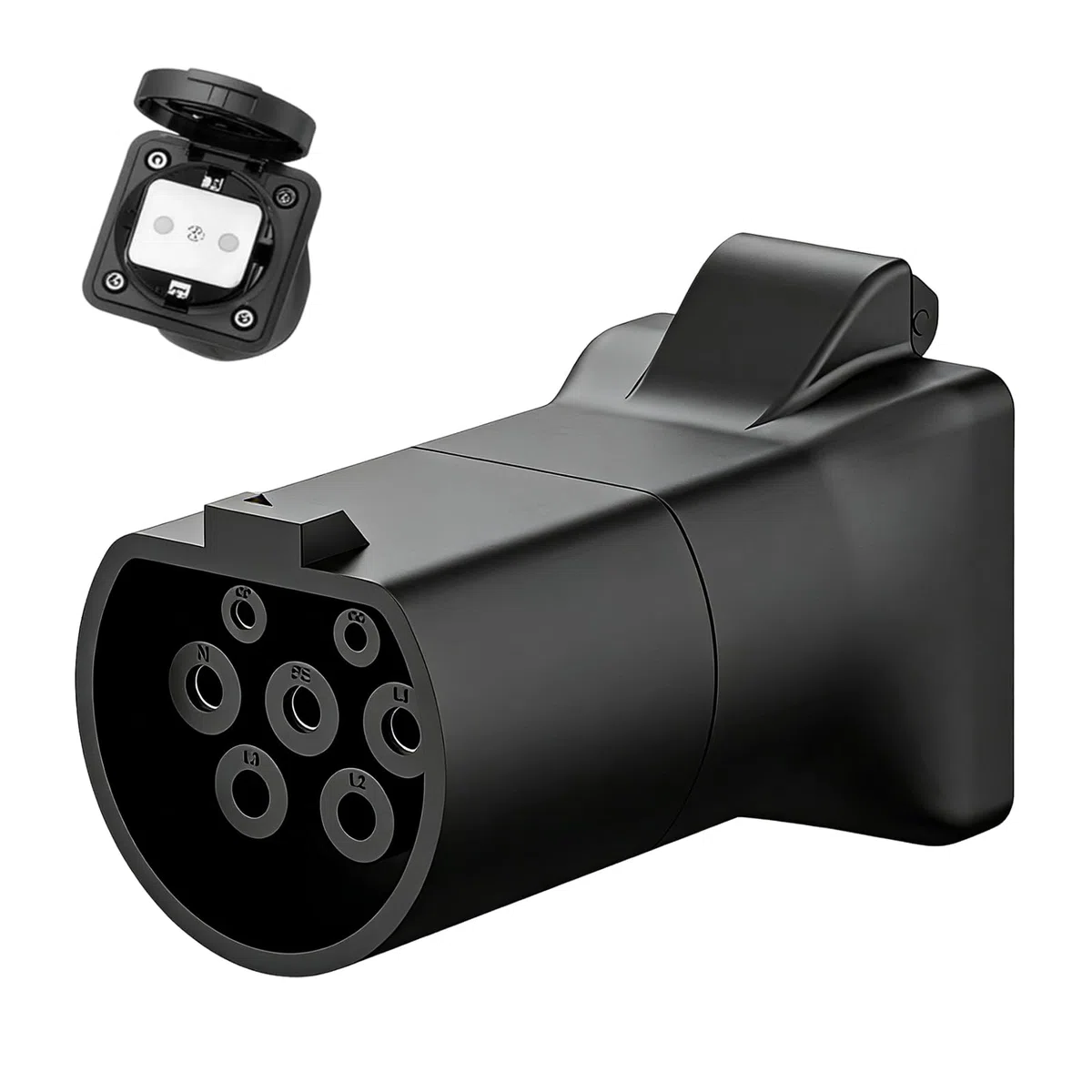 Adaptador Tipo2 a Schuko, 16A 220V 3.5 kW Compatible con Función V2L para MG4, MG5, MG ZS EV, Adaptador de Enchufe Schuko para Scooters, Sillas de Ruedas y Bicicletas Eléctricas